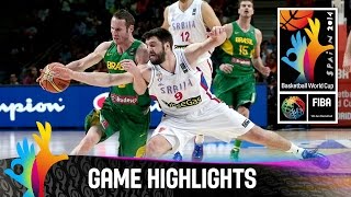 Serbia v Brazil  Game Highlights  Quarter Final  2014 FIBA Basketball World Cup [upl. by Enilegnave]