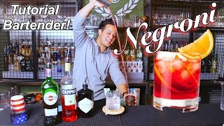 NEGRONI  TUTORIAL BARTENDER  TECNICA ROLL  DOBLE GRIP  COCKTAIL [upl. by Travis]