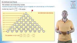 Combinatoriek  de driehoek van Pascal vwo A  WiskundeAcademie [upl. by Yaned510]