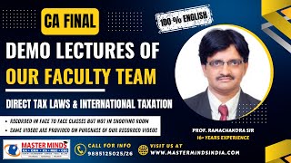 Free Demo Lecture  CA Final  Direct Tax Laws amp International Taxation  P1274 [upl. by Ani]