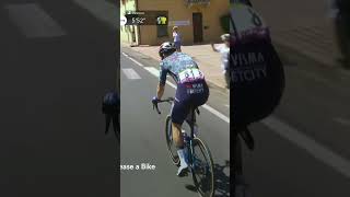 Thumbs up 👍 Hes alright 😅 Van Aert is back on the bike after a small crash tourdefrance cycling [upl. by Eninahs]