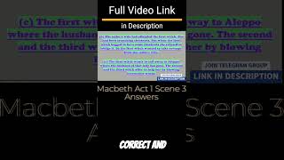 Macbeth Act 1 Scene 3 Workbook Answers  Macbeth Act 1 Scene 3 Questions And Answers ISC shorts [upl. by Amena32]