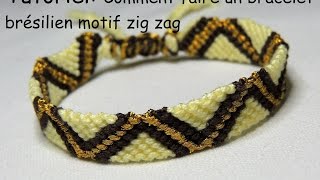 comment faire un bracelet brésilien motif zig zag DIY friendship bracelet zig zag [upl. by Oijres]