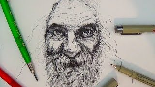 Pen and Ink Drawing Tutorials  Portrait Drawing Demonstration II [upl. by Cynth]