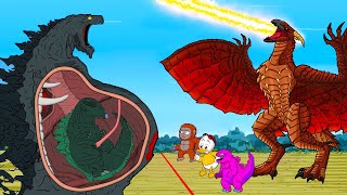 Rescue GODZILLA EARTH amp KONG Pregnant From Giant RODAN Who Is The King Of Monster  FUNNY CARTOON [upl. by Aiasi]