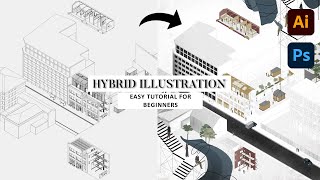 Hybrid Digital Architecture illustration illustrator  Photoshop [upl. by Anama]