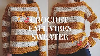 CROCHET FALL SWEATER SIZES S5XL [upl. by Gordy]