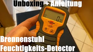 Brennenstuhl FeuchtigkeitsDetector FeuchtigkeitsmessgerätFeuchtigkeitsmesser Unboxing  Anleitung [upl. by Emolas]