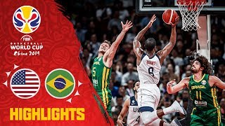 USA v Brazil  Highlights  FIBA Basketball World Cup 2019 [upl. by Ellebana]