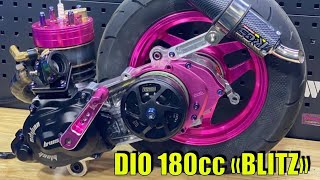 Honda Dio 180cc quotBLITZquot billet series water cooling cylinder 62mm crankshaft 58mm by BWSP club [upl. by Casper]