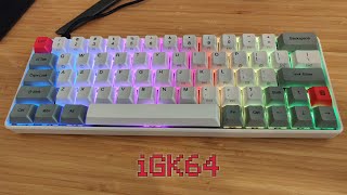 iGK64 Custom Mechanical Keyboard Typing Test Gateron yellows [upl. by Esidnak]