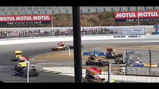 BriSCA F1 Stockcars World Cup Last Bender  464 Luke Davidson Vs 47 Danny Van Wamelen  Venray [upl. by Tigirb729]