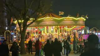 Carousal  London Southbank Christmas Market Near London Eye [upl. by Nyleikcaj416]