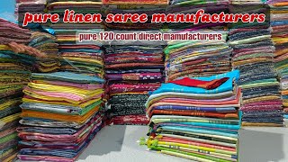 pure linen saree manufacturers pure linen sarees with price  bhagalpuri sarees wholesale [upl. by Campos100]