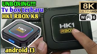 unboxing tv box hk1 rbox k8 android 13 8k ultra hd [upl. by Ailaham183]