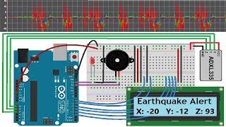 Earthquake Detector with Alarm amp Seismic Graph using Accelerometer amp Arduino [upl. by Aliekat]