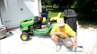 How To Replace The Blades on A John Deere LA Lawn Mower Tractor [upl. by Neeloc932]