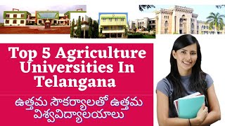 Top 5 Agriculture UniversitiesColleges in TelanganaBSCMSc PHd Agriculture Universities Telangana [upl. by Amsirhc]