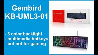 Tastatura Gembird KBUML301 cu backlight  unboxing video [upl. by Mckinney]