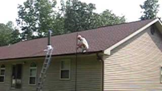 71 year old man pole vaults from his roof [upl. by Sidhu382]