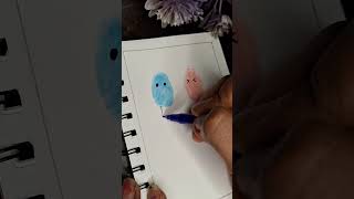 Thumb Printing Couple Art 🎨 👌 😍 painting art shortsvideo shorts [upl. by Anselm]