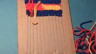 Weaving on a Cardboard Loom [upl. by Frodin]