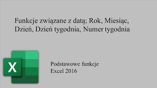 Excel011 Funkcje daty [upl. by Ayihsa784]