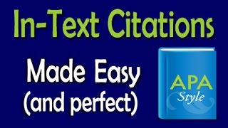 APA InText Citations Made Easy [upl. by Annaet]