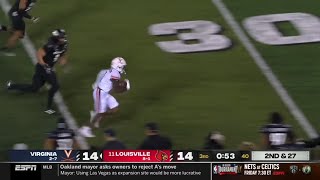 Virginia recovers own fumble and scores long TD vs Louisville 😨 [upl. by Ayouqat]