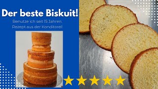 DER BESTE BISKUIT  Biskuitboden Rezept aus der Konditorei  Tortenboden backen  Tipps und Tricks [upl. by Groos]