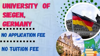 University of Siegen Germany  No Application Fee  No Tuition Fee  Complete Application Process [upl. by Zantos]