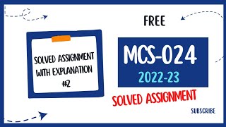 MCS024 Solved assignment 202223  IGNOU BCA 4th Semester assignment 2 [upl. by Naihr]