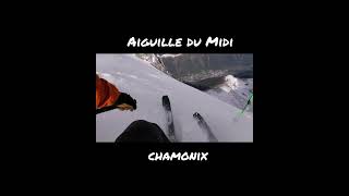 The most extreme start to a ski run IN THE WORLD aiguilledumidi chamonix steepskiing [upl. by Katrinka]