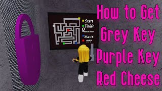 How to Get Grey Key Purple Key Red Cheese In Cheese Escape Roblox  Yellow Maze Map Chapter 1 [upl. by Tamberg393]