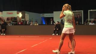 Agnes Szavay return  service game vs Yvonne Meusburger  Porsche Tennis Grand Prix 2012 [upl. by Ueihtam]