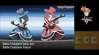 Pokemon Y  Battle Maison Vs Battle Chatelaines Dana and Evelyn [upl. by Rafa231]