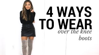 4 Ways to Wear Over The Knee Boots  How to Style Over The Knee Boots  Outfit Ideas  Lookbook [upl. by Latrena183]