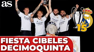 FIESTA COMPLETA CIBELES REAL MADRID CAMPEÓN CHAMPIONS  Cuarta parada ARDA GULER KROOS MODRIC [upl. by Siravart]