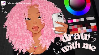 draw with me  my full procreate drawing process on ipad pro ♡🍓 [upl. by Revkah23]