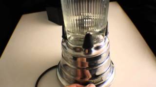 Vintage Waring Blendor Chrome Blender w Clover Leaf Glass Pyrex Rocket Ship 702 [upl. by Calida]