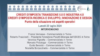 Crediti dimposta transizione 50 e industria 40 [upl. by Hourihan]