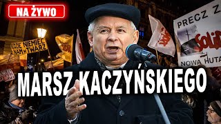 MARSZ KACZYŃSKIEGO w Warszawie NA ŻYWO quotProtest Wolnych Polakówquot [upl. by Elleiram]