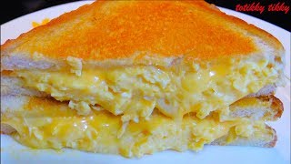 Grilled Cheese with Soft Scrambled Eggs Sandwich Recipe [upl. by Chap]