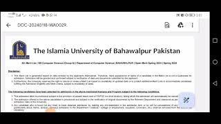 announced 4th merit list BS admission spring 2024 IUB [upl. by Adnara268]