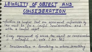 Legality of Object and Consideration  Contract Law 1872 [upl. by Annecorinne]