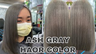 HOW TO ACHIEVE ASH GRAY HAIR COLOR  ASH GRAY  ASH BROWN  CHADING [upl. by Aenej822]