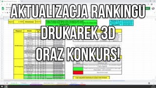 Aktualizacja Rankingu Drukarek 3D i KONKURS [upl. by Jerri]