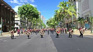 CASTLE HIGH SCHOOL BAND  ALOHA FESTIVALS PARADE 2024 [upl. by Ahsyt]