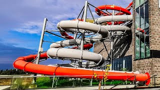 Waterslides at Termy Warmińskie in Poland [upl. by Mireille941]