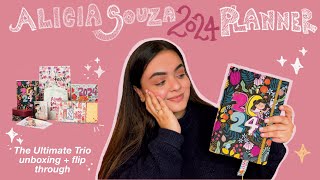 2024 Alicia Souza Planner Unboxing 💗 The Ultimate Trio calenders amp freebies ✨ my first GIVEAWAY 🎀 [upl. by Robyn724]